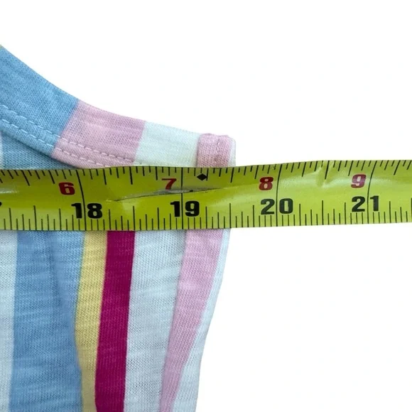 Gap Rainbow Multi-Stripe Dress Sleeveless Crew Neck Knee Length L NWT - Picture 3 of 7